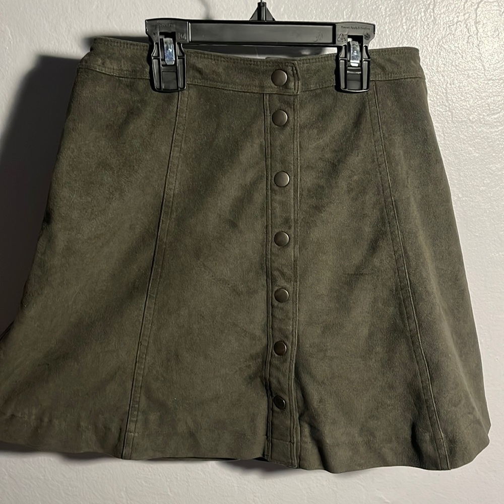 Fuzzy button up skirt